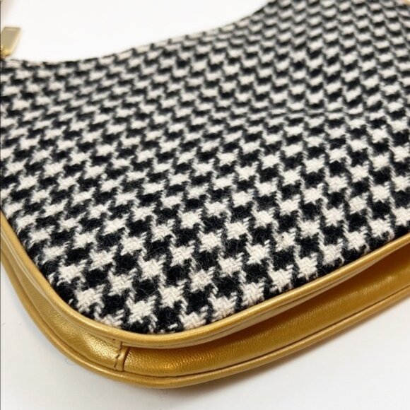 Coach Classic Wool Houndstooth Leather Shoulder Bag 8161 - Picture 9 of 16